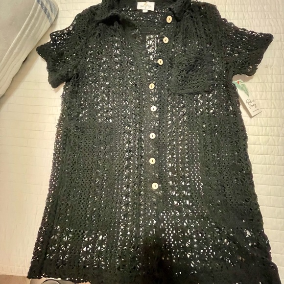 NWT Black Pool Cover Up - Palms Away - Size Small - Black - Picture 8 of 9